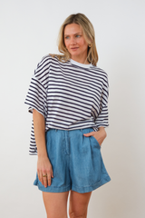 Oversized Boxy T-shirt NAVY STRIPE