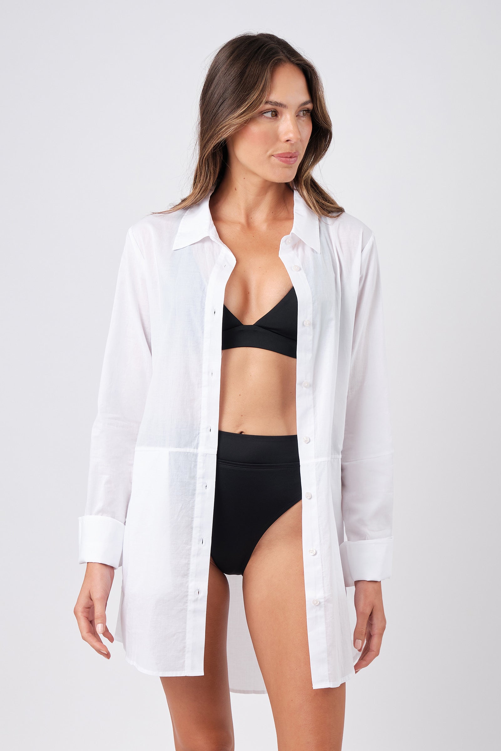 Beach Shirt Dress WHITE – UNE PIECE