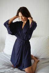 UNE PIECE (Bundle) Lace Trim V-Neck Nightie + Modal Robe in
