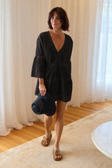 UNE PIECE Embroidered Kaftan Dress in Black