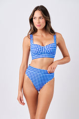 UNE PIECE in Cobalt Blue Gingham
