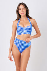 UNE PIECE in Cobalt Blue Gingham