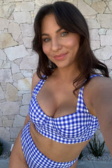 UNE PIECE in Cobalt Blue Gingham