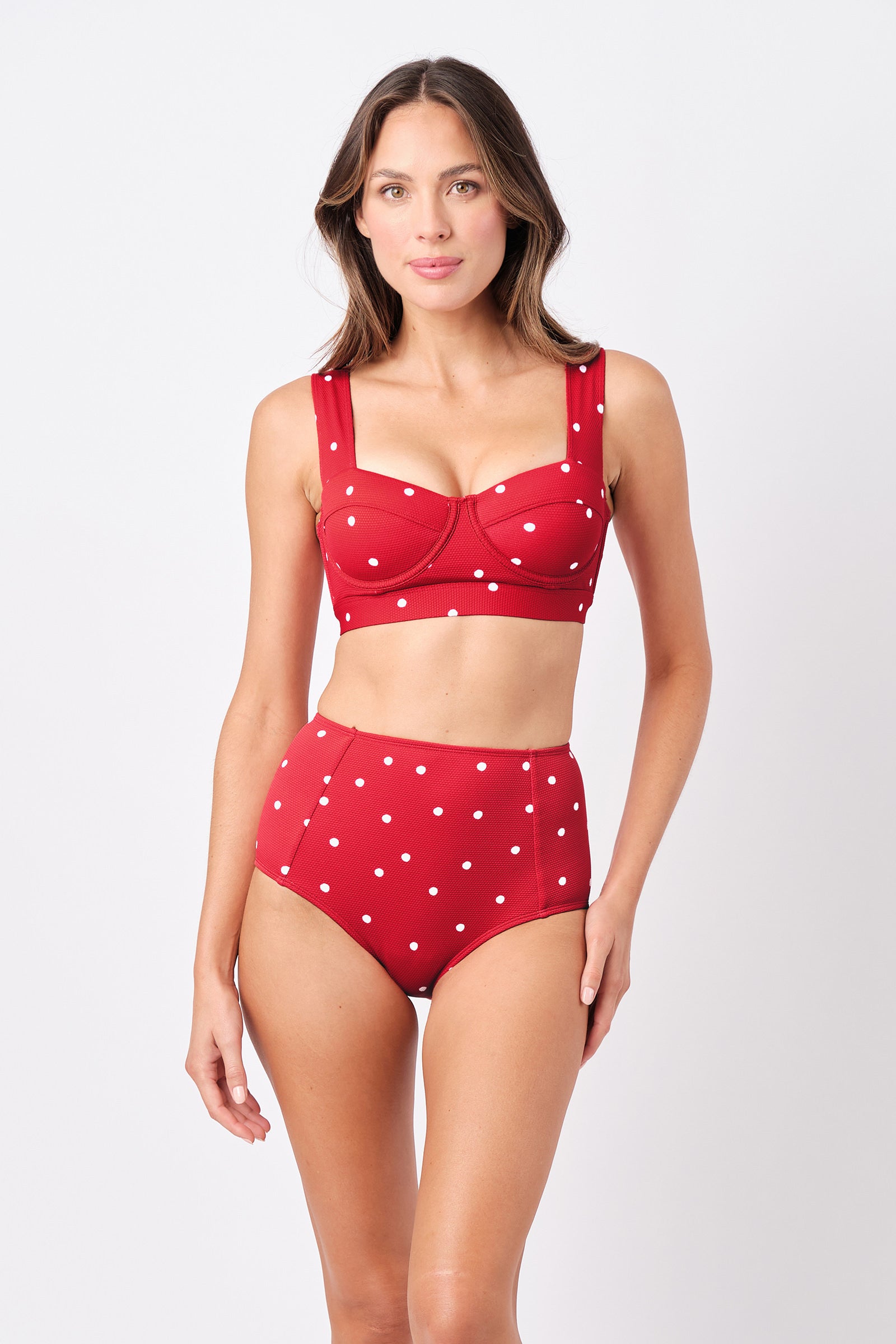 RIU Peach polka dots swimwear タグ付き新品未使用 Girls UPF 50+ Printed Swim Briefs | Pink w- White Polka Dot