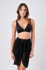 UNE PIECE-Scalloped Never Say Never Bikini Bralette BLACK