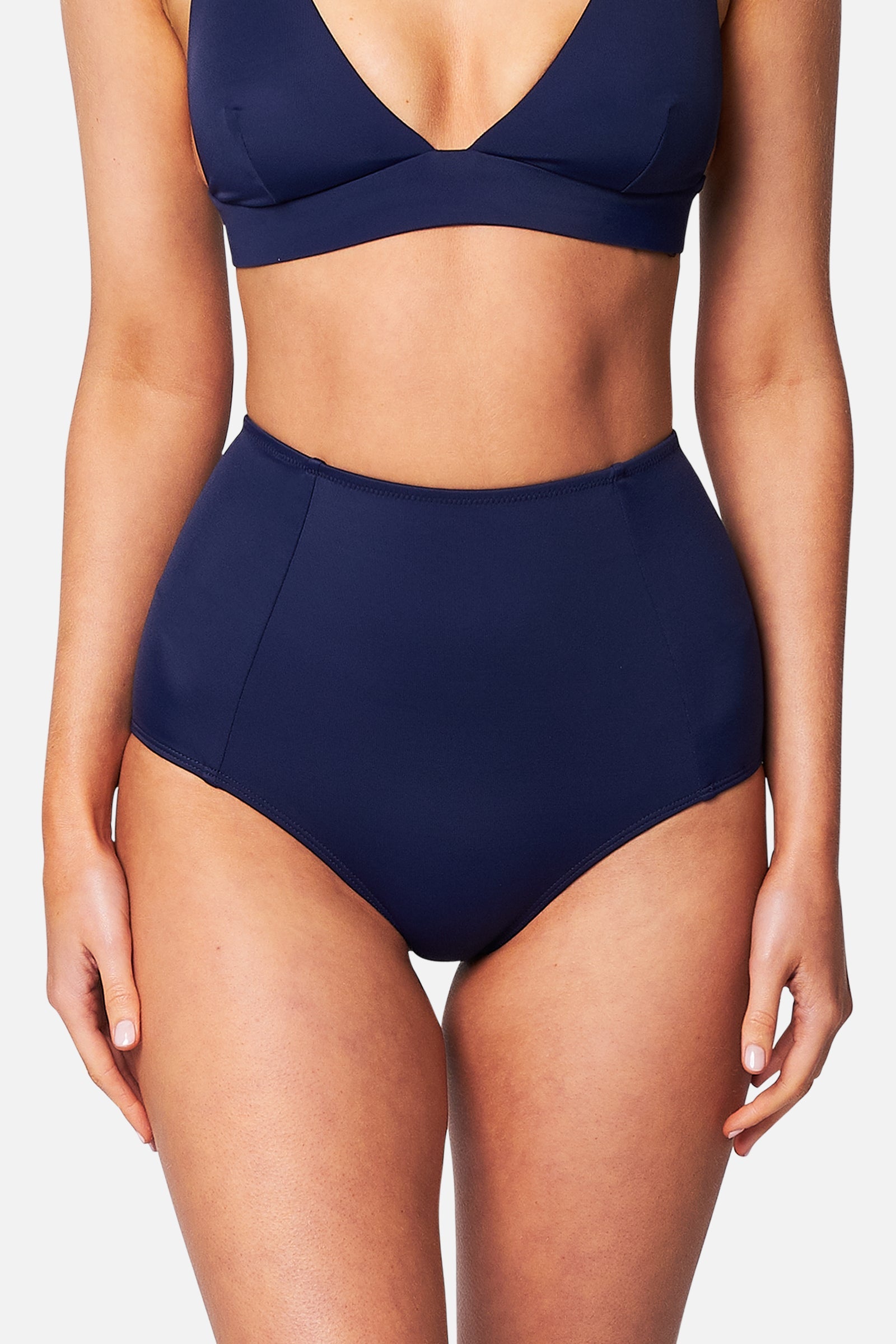  Bonneuitbebe Women's Swim Bottoms V Cut Bikini Bottoms Mid  Waisted Bathing Suit Bottoms Swimsuit Bottoms Navy Blue : Clothing, Shoes &  Jewelry