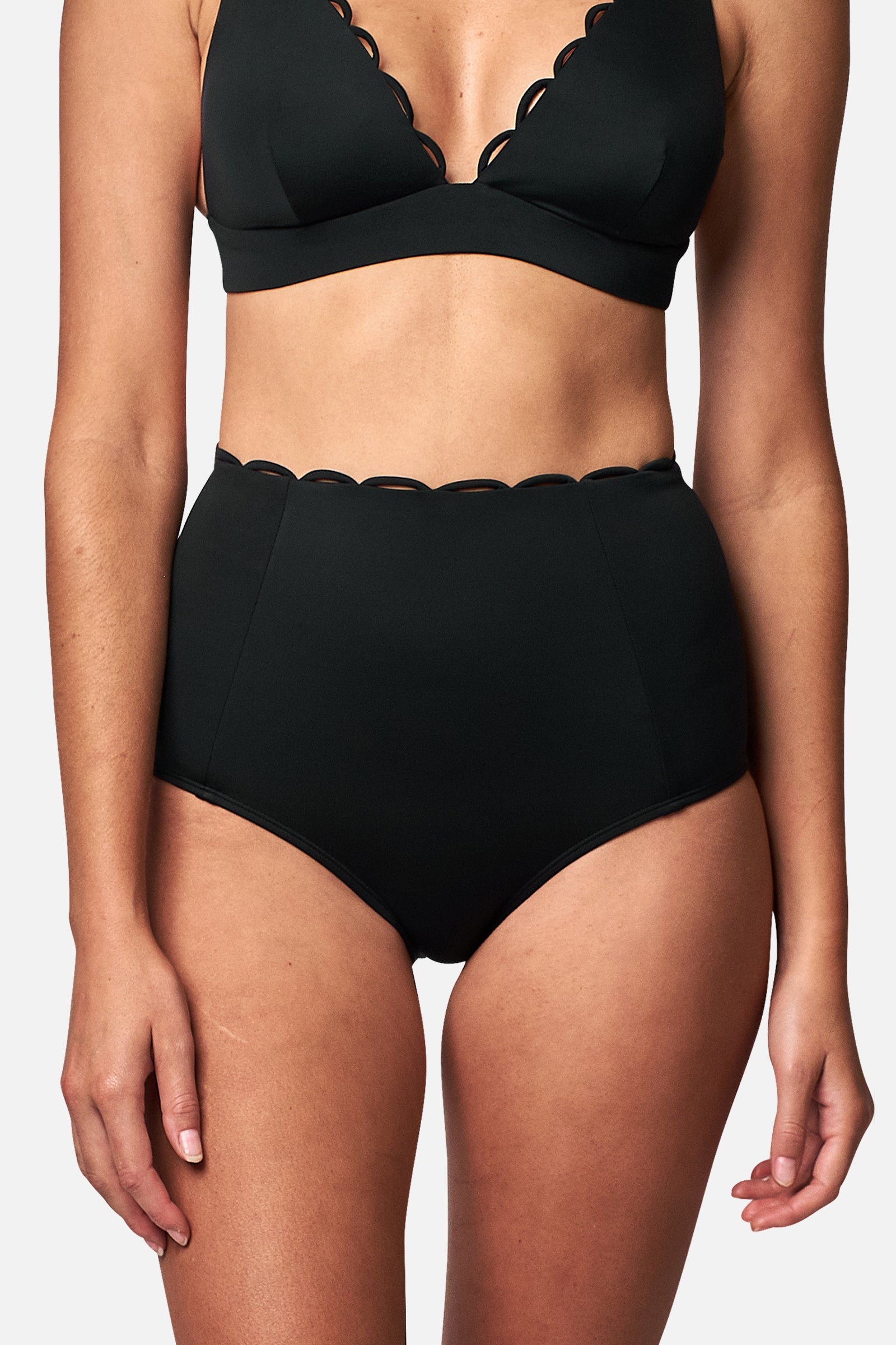 Collective Swimwear Bottom Bikini Waisted-High Never Say Never Scalloped