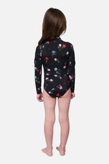 UNE PIECE Original Girls Rashie in Hawthorn Black