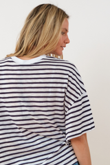Oversized Boxy T-shirt NAVY STRIPE