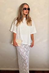 Lace Maxi Skirt in Ivory