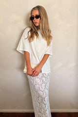 Lace Maxi Skirt in Ivory