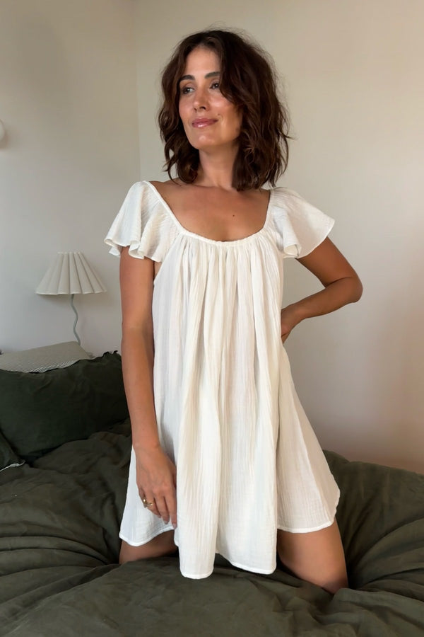 Ethereal Frill Nightie WHITE