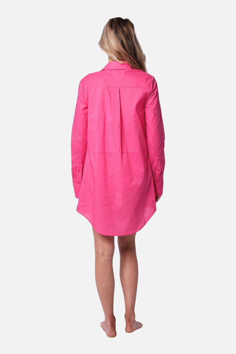 UNE PIECE-Beach Shirt Dress PINK