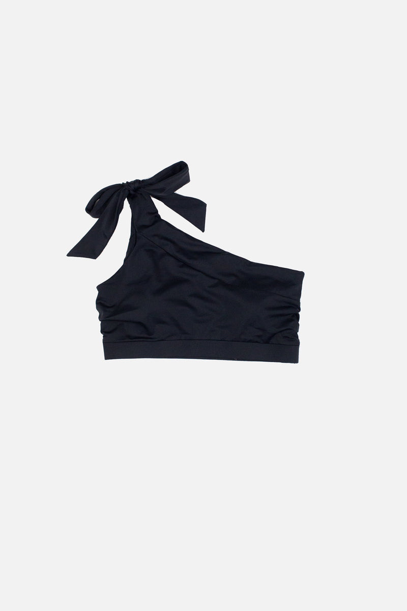 Classic One Shoulder Bikini Bralette BLACK-UNE PIECE