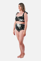 UNE PIECE-Classic Square Neck Bikini Bralette LONDON BOTANICAL BLACK