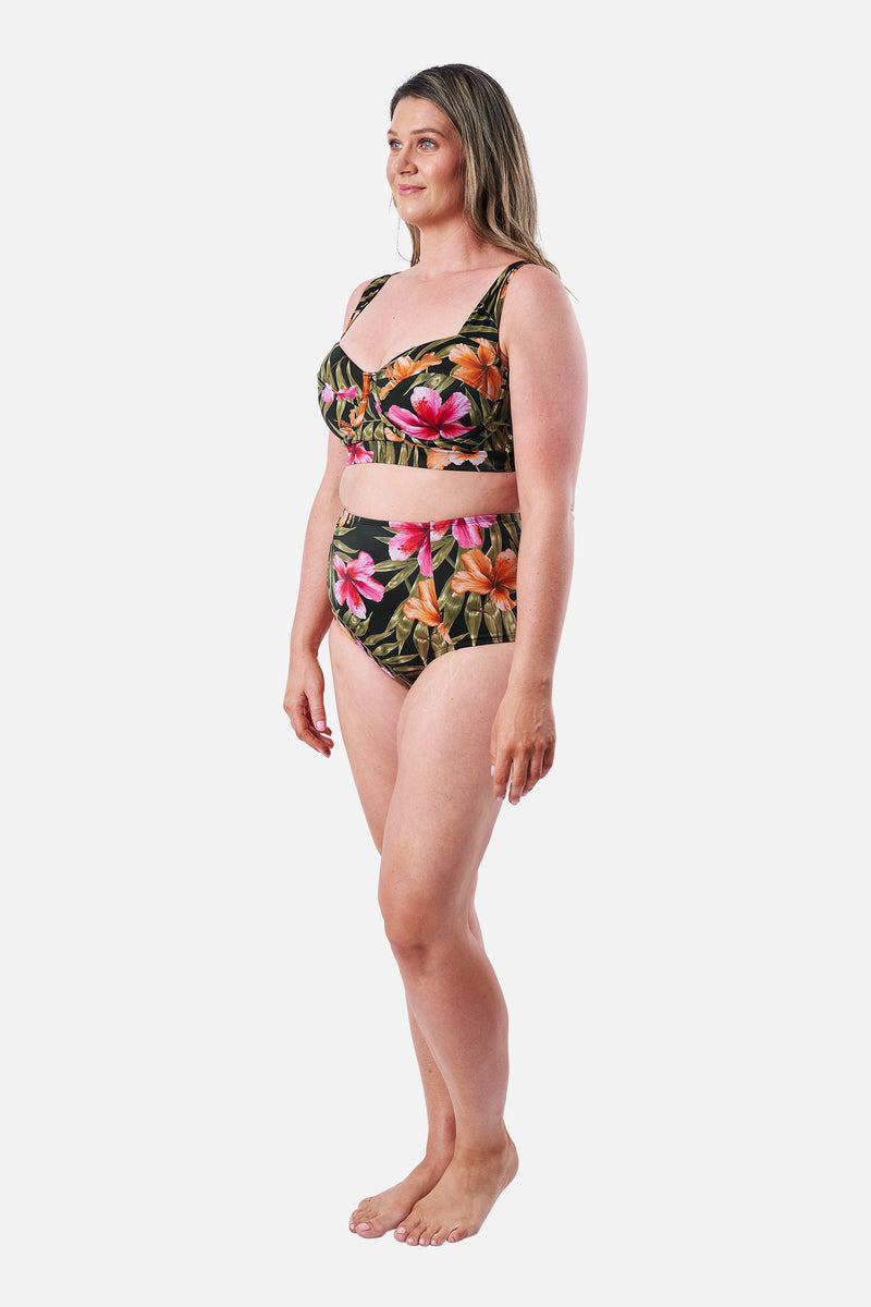 UNE PIECE-Never Say Never High-Waisted Bikini Bottom CRESCENT BLOOMS