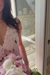 Delicate Lace Trim V-Neck Nightie VINTAGE ROMANTIQUE PINK
