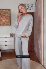 Lounge Long Sleeve Crew Neck Top GREY MARLE
