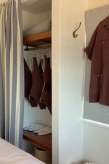 Short Sleeve Linen Dress CHOCOLATE