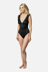 UNE PIECE-Classic One Piece with Frill BLACK