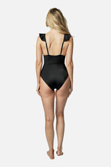 UNE PIECE-Classic One Piece with Frill BLACK