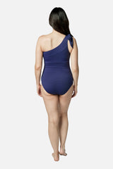 UNE PIECE Textured Classic One Shoulder in Navy