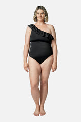 UNE PIECE Frill Classic One Shoulder in Black