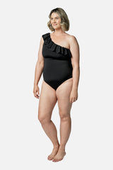 UNE PIECE Frill Classic One Shoulder in Black
