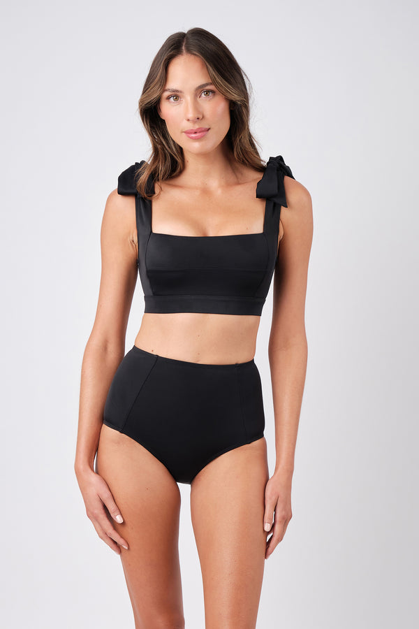 UNE PIECE-Classic Square Neck Bikini Bralette BLACK