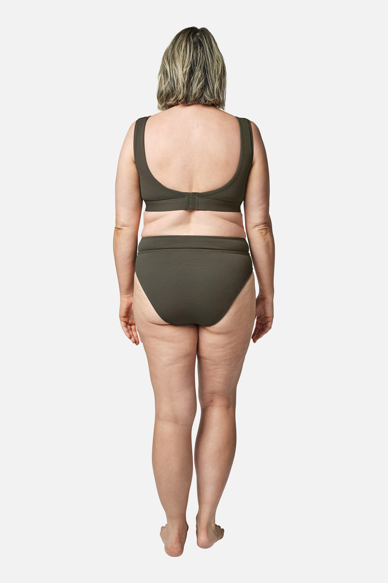 UNE PIECE-Classic Square Neck Bikini Bralette KHAKI TEXTURE