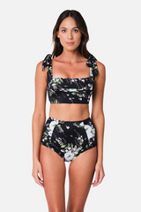 UNE PIECE-Classic Square Neck Bikini Bralette LONDON BOTANICAL BLACK