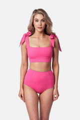 UNE PIECE-Classic Square Neck Bikini Bralette PINK