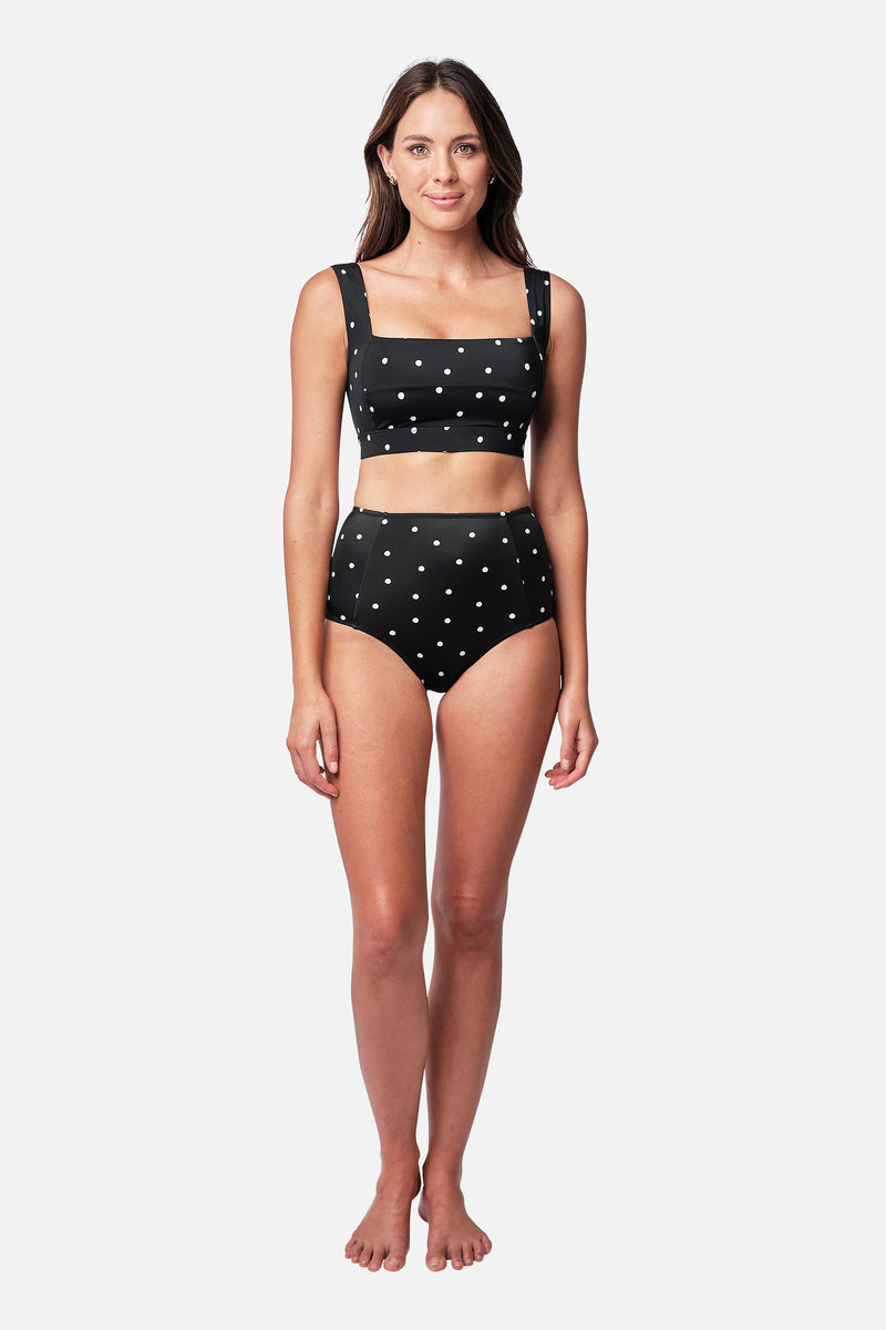 UNE PIECE-Classic Square Neck Bikini Bralette POLKA NOIR