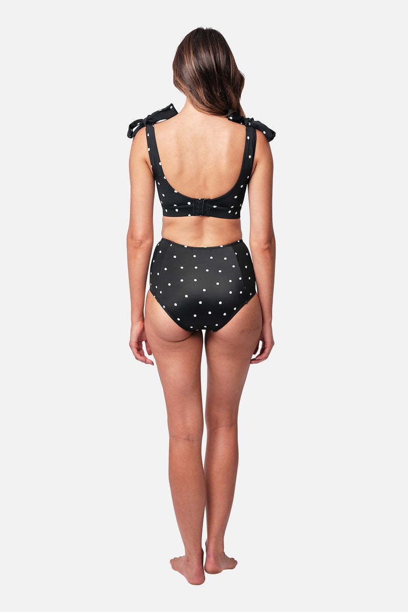 UNE PIECE-Classic Square Neck Bikini Bralette POLKA NOIR