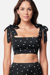 UNE PIECE-Classic Square Neck Bikini Bralette POLKA NOIR