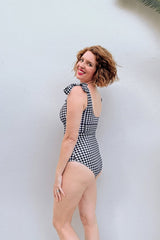 UNE PIECE Classic Square Neck in Black Gingham