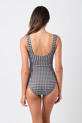UNE PIECE Classic Square Neck in Black Gingham
