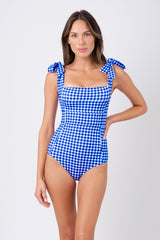 UNE PIECE in Cobalt Blue Gingham