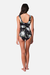 UNE PIECE-Classic Square Neck LONDON BOTANICAL BLACK