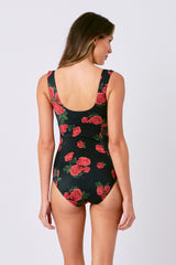 UNE PIECE-Classic Square Neck PLUCKED ROSES