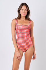 UNE PIECE Classic Square Neck in Red Gingham