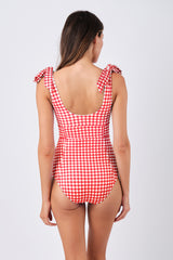 UNE PIECE Classic Square Neck in Red Gingham