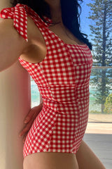 UNE PIECE in Red Gingham