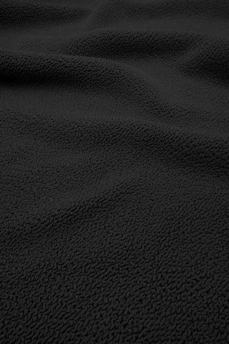 UNE PIECE-Crinkle Cut Longline String Bikini Top BLACK