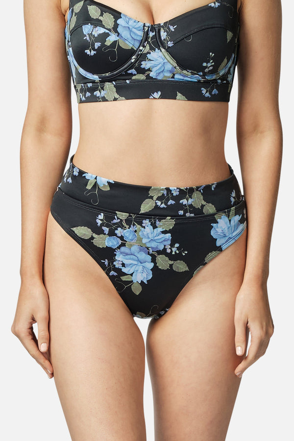 UNE PIECE-High-Cut High-Waisted Bikini Bottom VINTAGE ROMANTIQUE