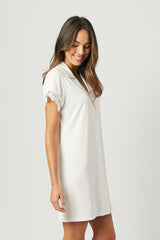 UNE PIECE-Lace Trim Sleep Shirt Nightie IVORY