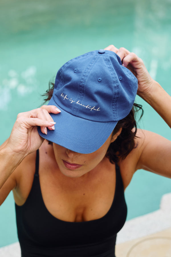 UNE PIECE-'Life is Beautiful' Cap VINTAGE BLUE