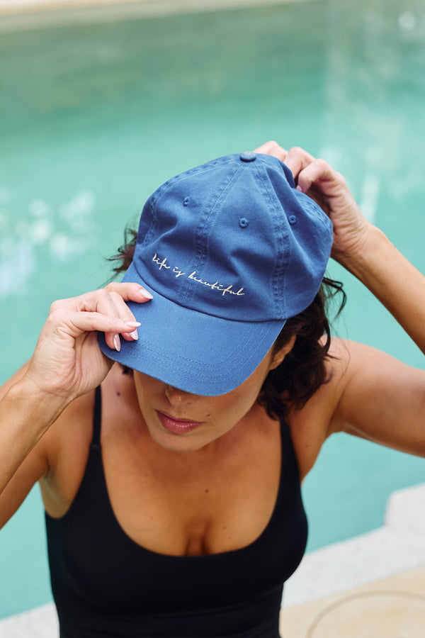 UNE PIECE-'Life is Beautiful' Cap VINTAGE BLUE