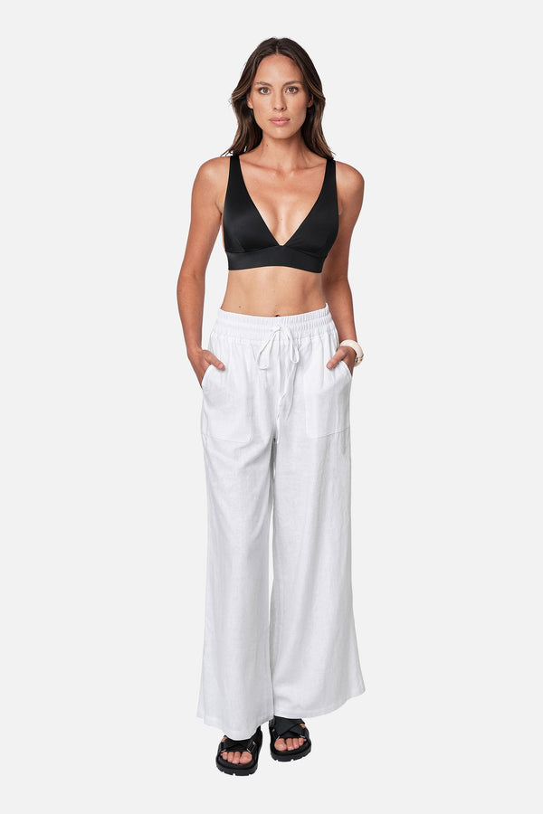 UNE PIECE-Linen Palazzo Pants WHITE