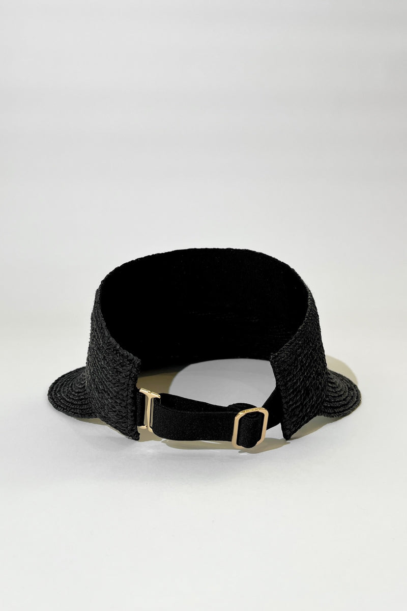 UNE PIECE-Madagascan Raffia Visor BLACK